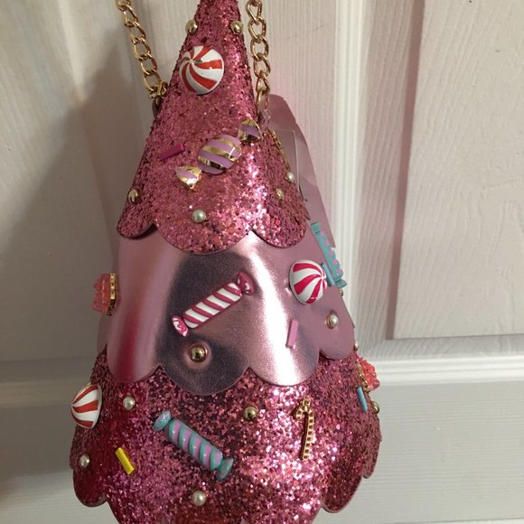Betsey Johnson Pink Christmas Tree Crossbody - New So Cute  Chr - Picture 3 of 11